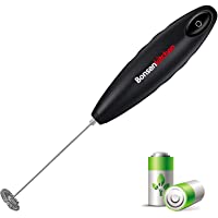Los mejores  - Bonsenkitchen Espumador eléctrico de Mano- Batidor de Leche de Acero Inoxidable para café- café con Leche- Latte y…